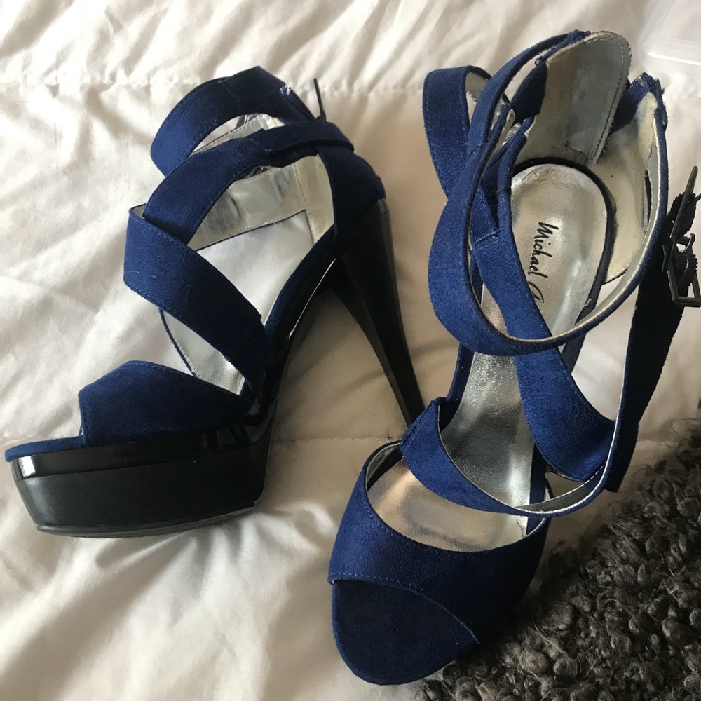 Michael Antonio Blue Suede Heels